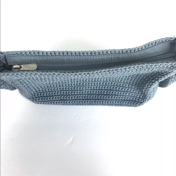 The Sak Crochet Shoulder Purse Handbag Zip Blue - Picture 5 of 8